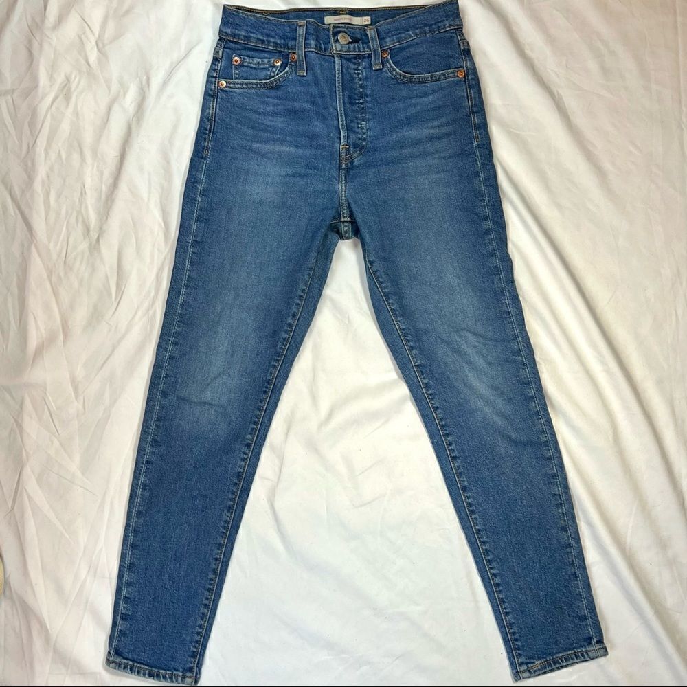 Levis Wedgie Skinny Womens Mid Rise Jeans Blue 26‎ PC9-52305-0034